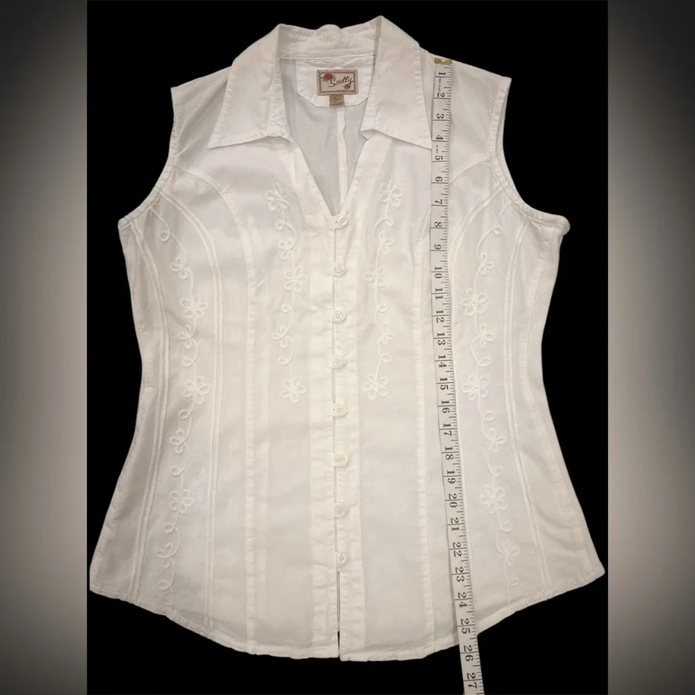 Scully White Floral Embroidered Blouse - Picture 8 of 15